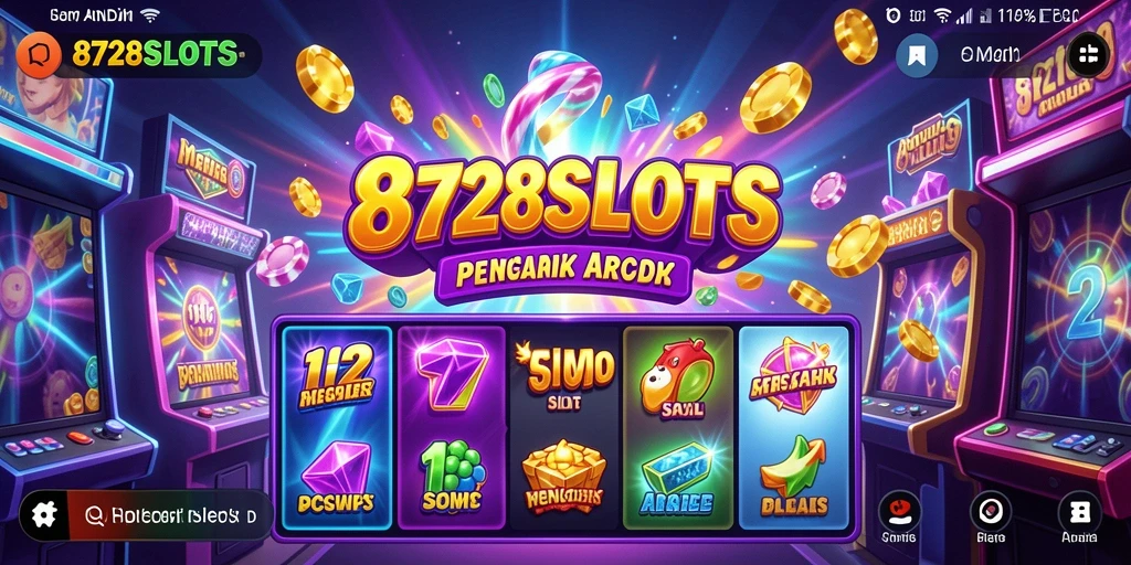 Screenshot gameplay <strong>8728SLOTS</strong> yang menampilkan mesin slot menarik dan fitur bonus.