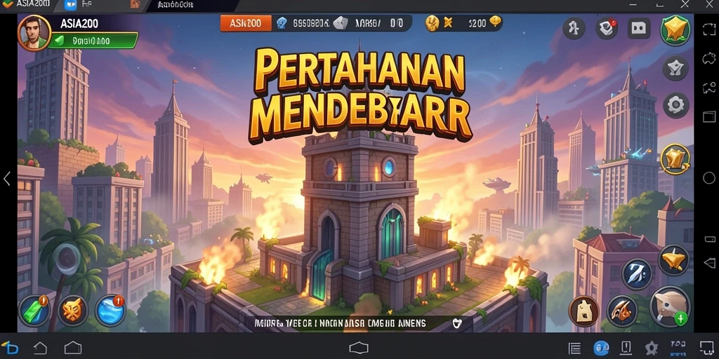 Gameplay menara pertahanan yang menawan dalam ASIA200.