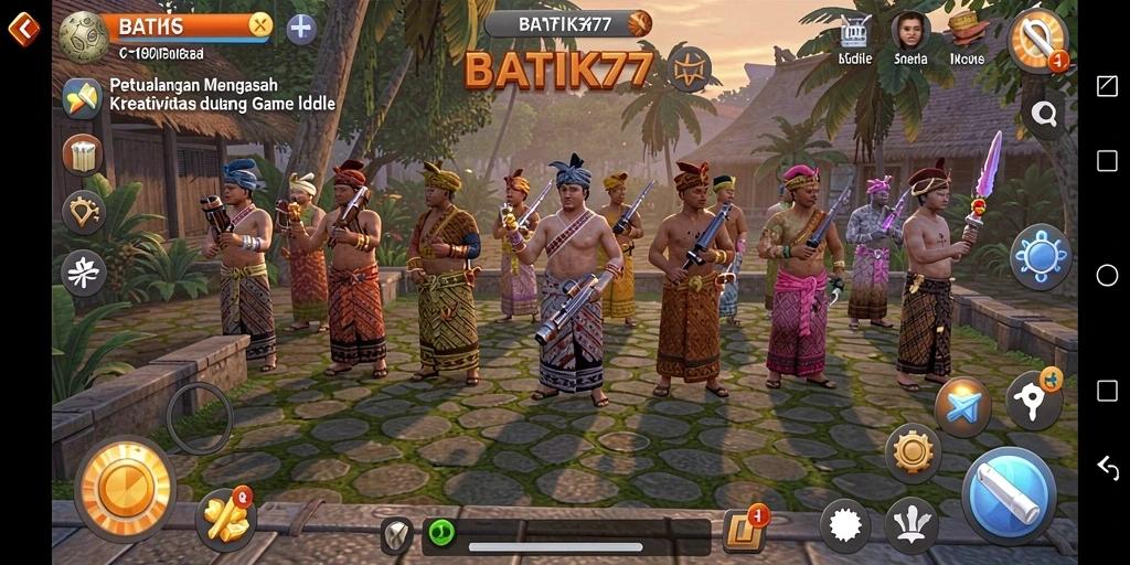 Screenshot utama menunjukkan desain batik yang menakjubkan dari BATIK77.