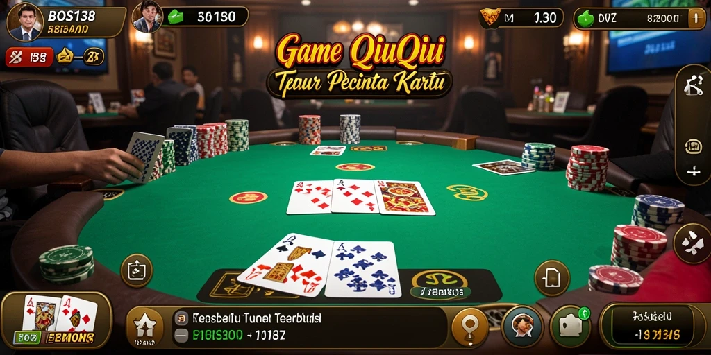 Tampilan gameplay seru QiuQiu di BOS138.