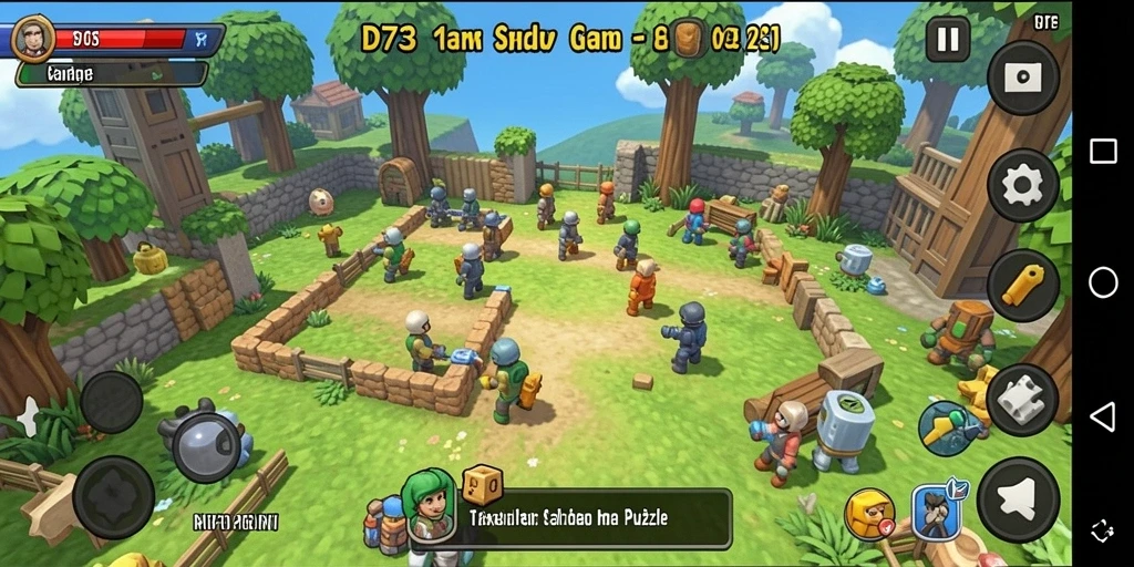 Screenshot D73 menampilkan gameplay seru dengan teka-teki menarik.
