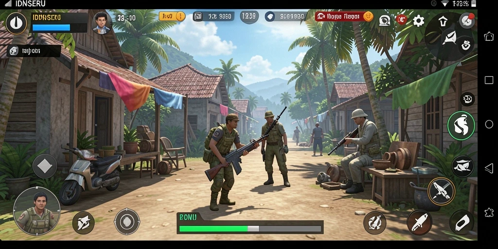 Tampilan gameplay IDNSERU yang menarik dengan berbagai aktivitas.