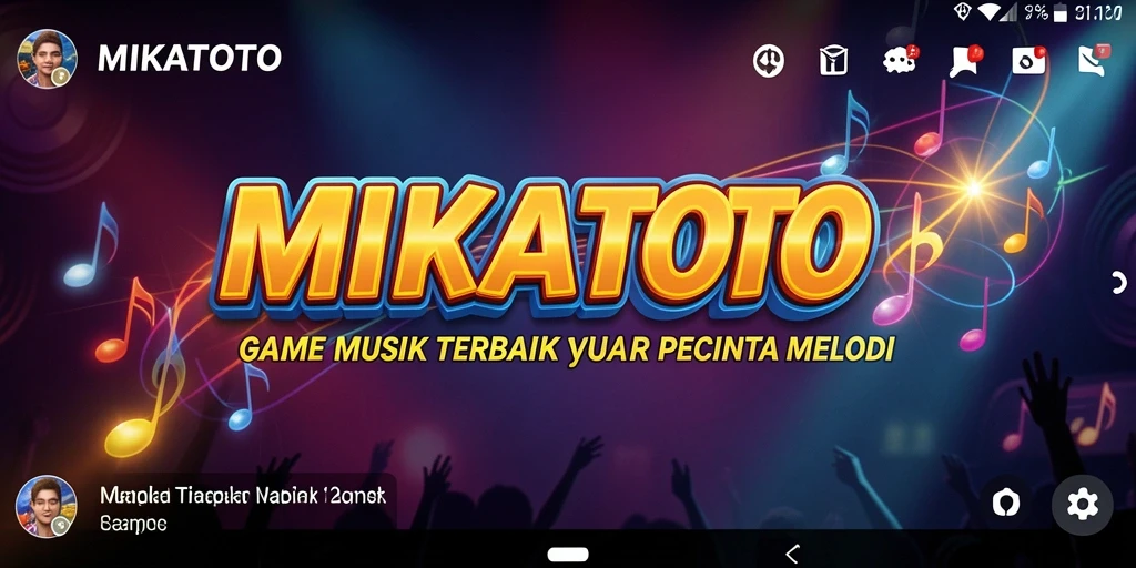 Tampilan gameplay MIKATOTO dengan berbagai lagu dan tantangan menarik.