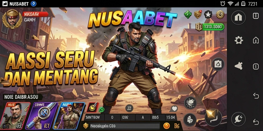 Tampilan seru gameplay NUSABET dengan aksi mendebarkan.