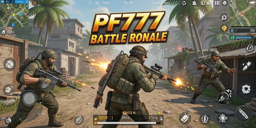 Tampilan gameplay seru di PF777 dengan aksi Battle Royale yang mendebarkan.