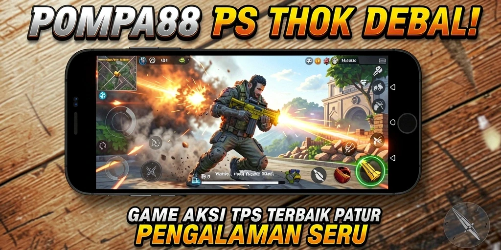 Screenshot gameplay POMPA88 menampilkan pertarungan seru antar pemain dalam TPS.