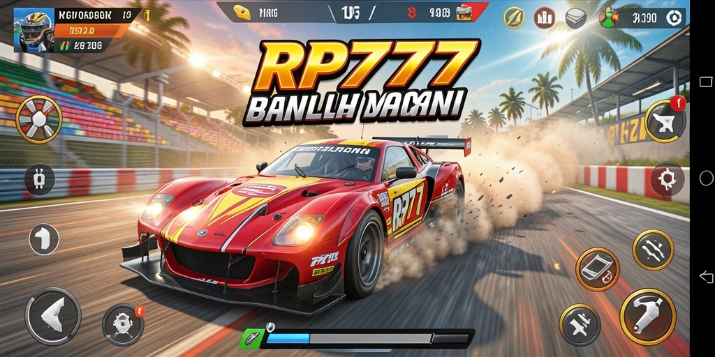 Tampilan menarik dari gameplay RP777 dengan aksi balap yang mendebarkan.