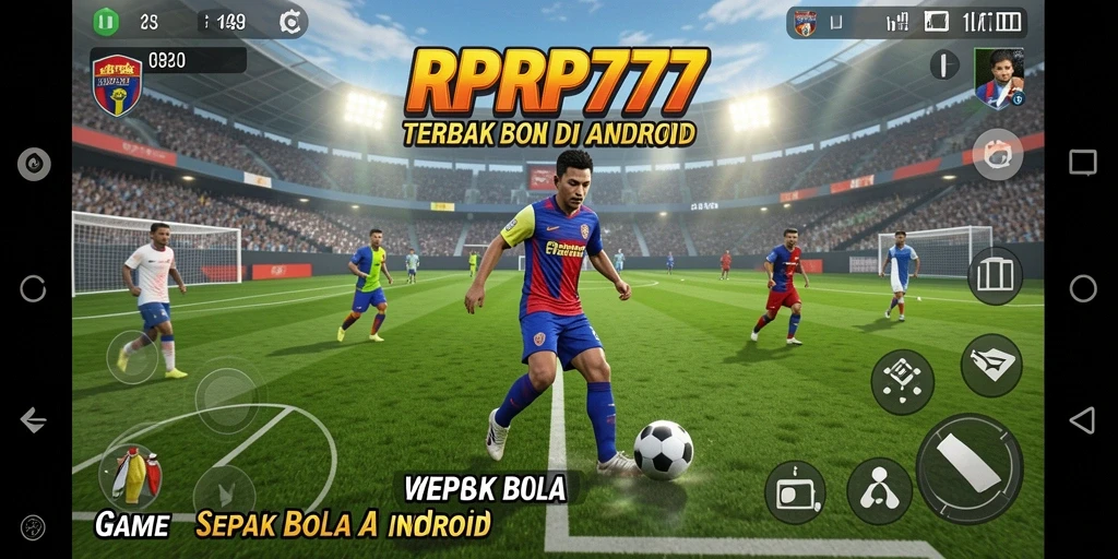 Tangkapan layar gameplay RPRP777 yang menampilkan aksi sepak bola seru.