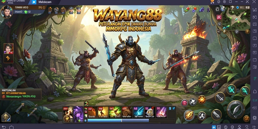 Tampilan gameplay seru di dunia <strong>WAYANG88</strong> dengan berbagai karakter unik.