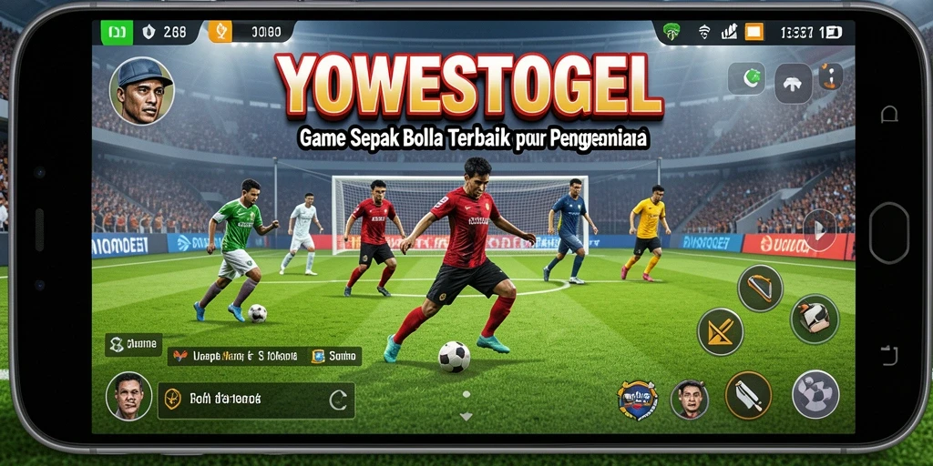 Tampilan gameplay YOWESTOGEL yang mendebarkan dengan aksi sepak bola nyata.